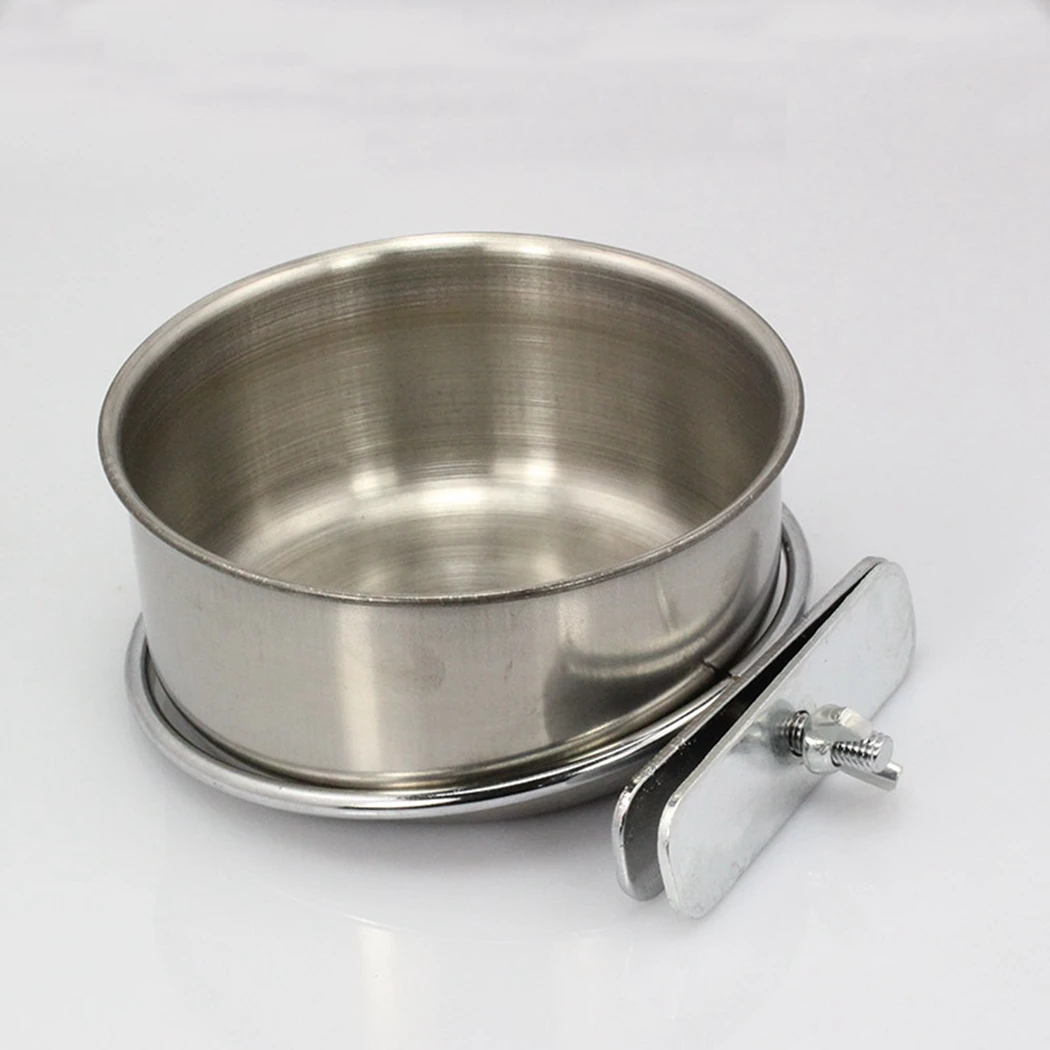 

1PCS Bird Bowl Creative Stainless Steel Hanging Bird Feeding Cup Parrot Water Bowl Pet Cage Clip Cup Pet Supplies for Bird