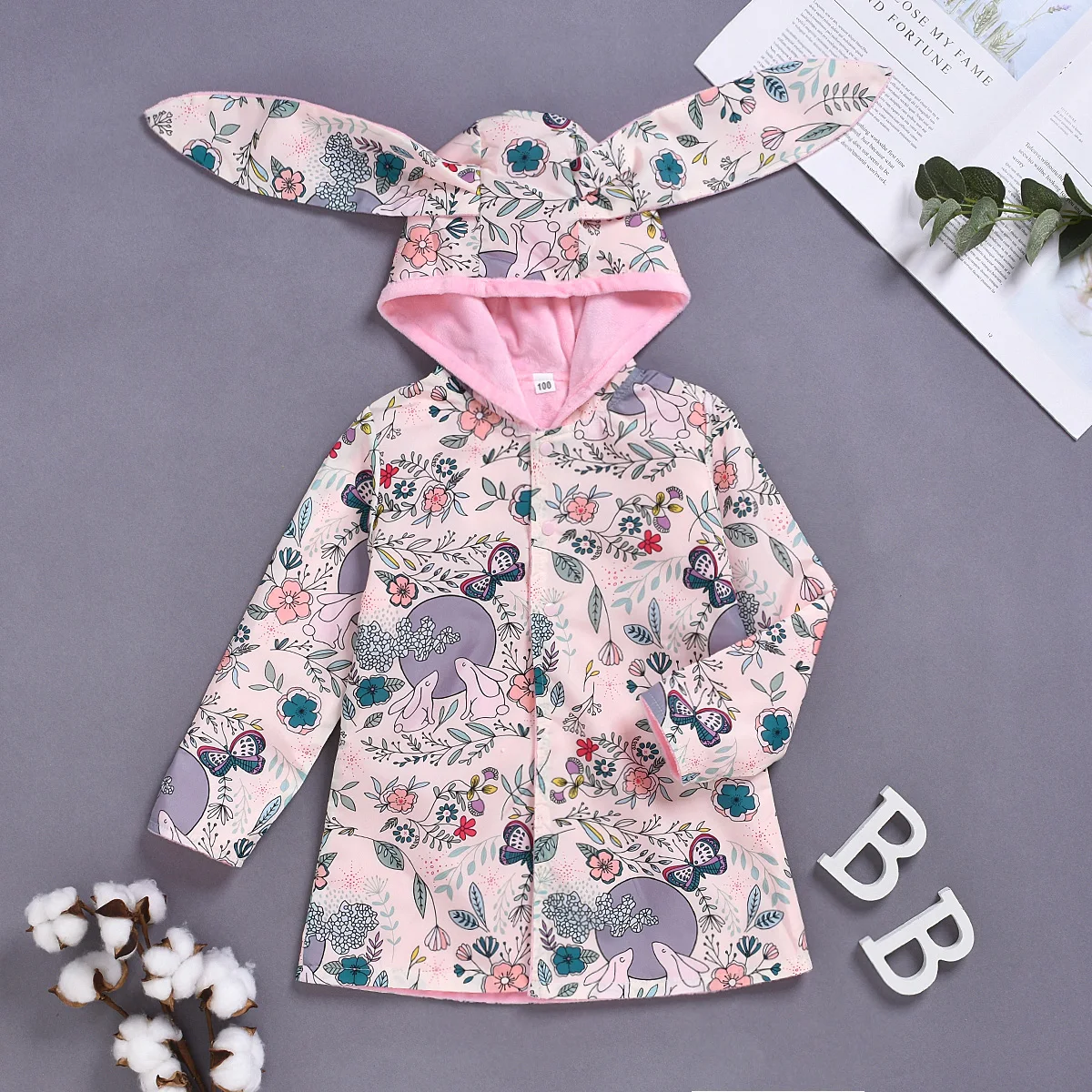 Зимняя куртка принцессы для маленьких девочек с цветочным принтом и милыми