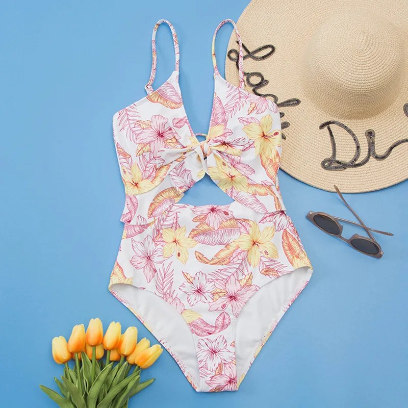 

Ladies, One-piece, Ladies, Flounces Floral Prints Sexy Bikini