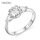 Женское Обручальное кольцо из серебра 6,5 пробы, с муассанитом