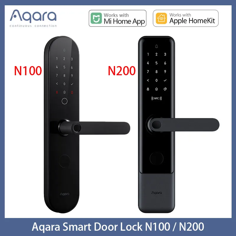 

Aqara N100 & N200 Smart Door Lock Fingerprint Bluetooth Password NFC Unlock Works with Mijia HomeKit Smart Linkage with Doorbell