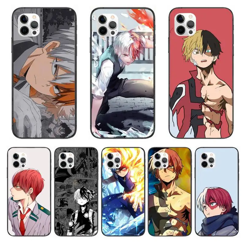 

Shoto Todoroki cool Phone Case For IPhone 11 12 13 Mini Pro XS Max 6 7 8 Plus 6S X XR Black Cover Shell