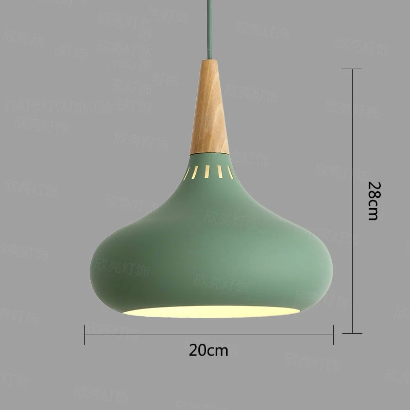 Diameter 20cm Светодиодный подвесной светильник, винтажный Лофт, подвесные светильники/подвесные лампы, алюминиевый подвесной светильник, деревянные подвесные светильники, кухонная лампа - Цвет корпуса: Diameter 20cm