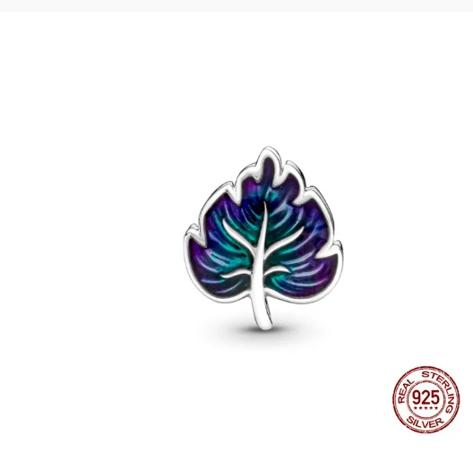 Лидер продаж браслет с подвесками в виде серебряных листьев украшенных