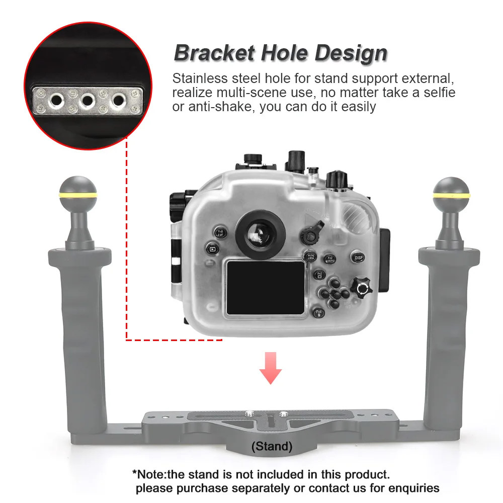 للبيع كاميرا رياضية تحت الماء مثبت مضاد للماء لباناسونيك GH5 الغوص تحت الماء 40 متر التصوير دعم جميع الوظائف