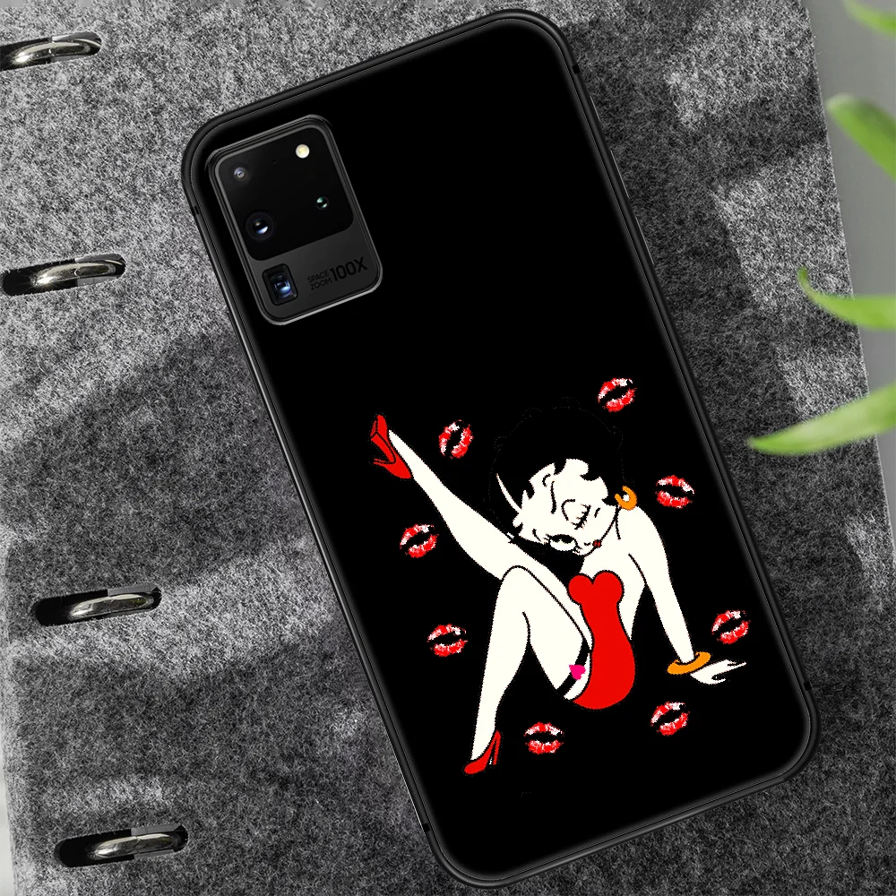

American Cartoon Betty Boop Phone Case Cover Hull For Samsung Galaxy S 7 8 9 10 e 20 FE edge uitra plus Note 9 10 20 black Cell