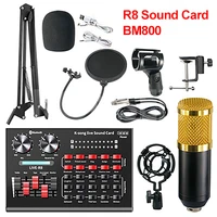 bm 800 microphone studio r8 sound card kits bm800 condenser microphone for pc computer phone karaoke singing gaming mic stand