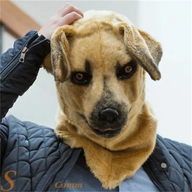 

Stylish New Hot Custom Dog Head Animal Head Set Funny Sand Sculpture Mask Full Face Funny Cute Plush Props Package Mail