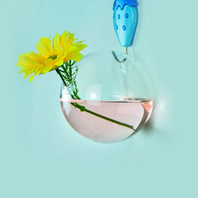 1 шт. 7*8 см белая прозрачная стеклянная настенная ваза цветочный горшок шар