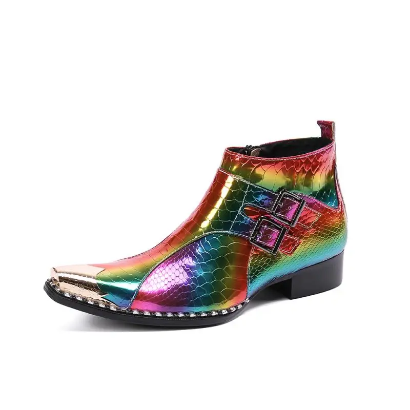 Летнее Радужное платье Цвет ботильоны для вечеринки мужчин Маскарадный костюм