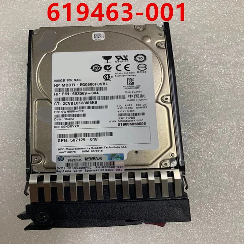 

Original New HDD For HP G5 G6 G7 G8 G9 900GB 2.5" SAS 12 Gb/S 64MB 10K For Internal HDD For Server HDD For 619291-B21 619463-001