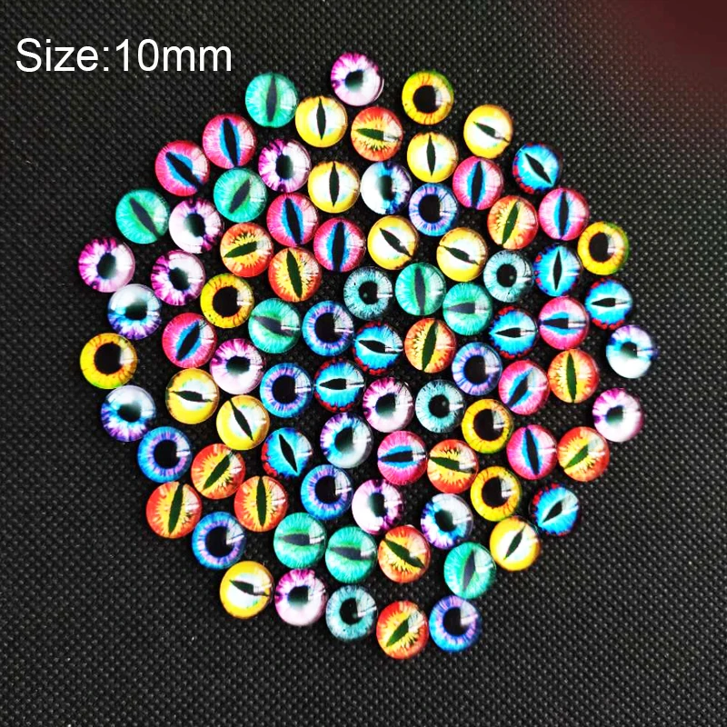 Popular10/12/16 мм кошачьи глаза Дракона круглые стеклянные кабошоны с плоским