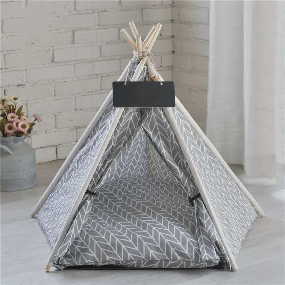 Палатка-вигвам для домашних животных переносной домик собак и котят моющийся