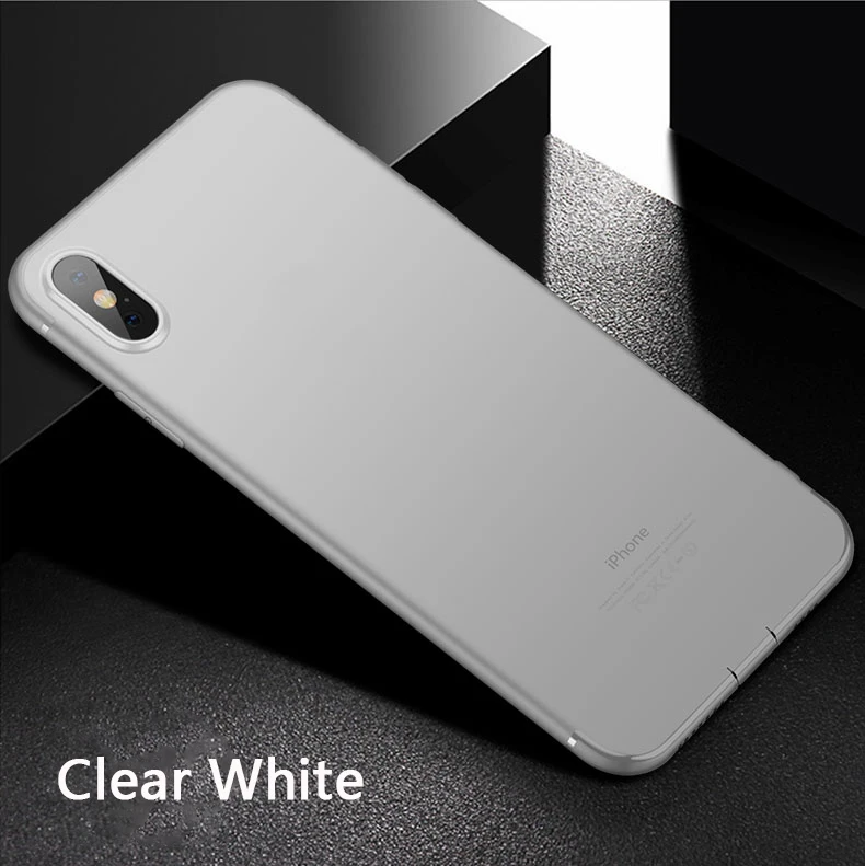Матовый ультратонкий чехол для iphone 11 Pro Max X XR 10 XS Max 7 8 6 S 6 S 5 5S 5SE Мягкий силиконовый чехол для телефона - Цвет: Clear White