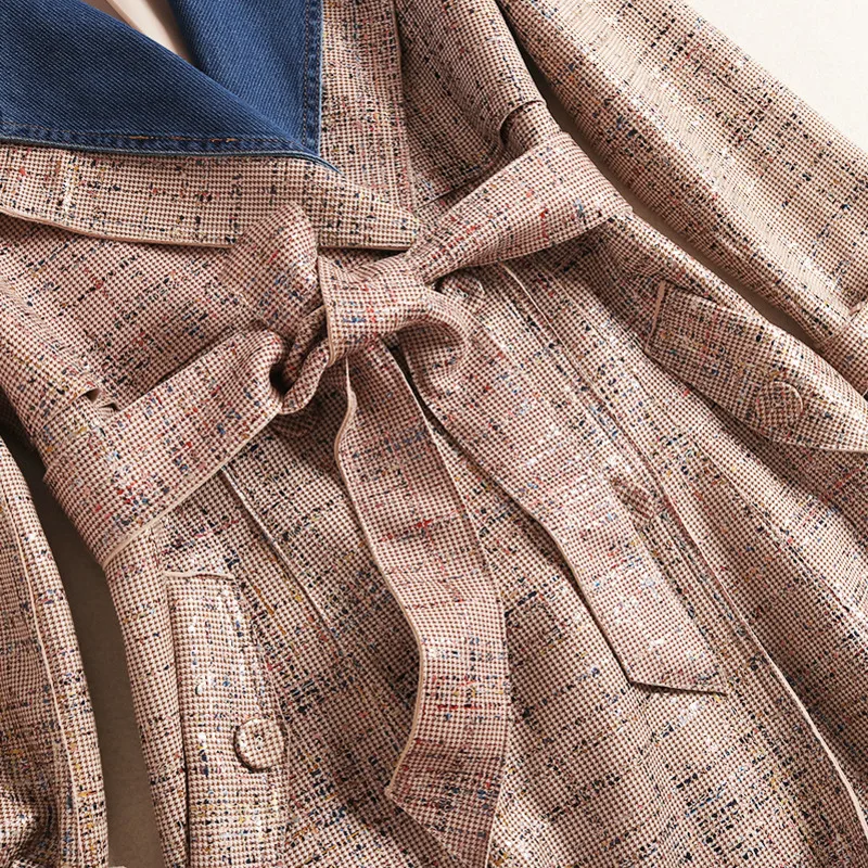 Пальто для женщин 2019 модный бренд Винтаж Свободный Длинный Тренч Женский