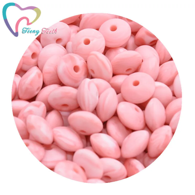 Marble Red Teeny Teeth 20 шт. Силиконовые Прорезыватели для зубов Abacus бусины в форме чечевицы DIY цепочка для прорезывания зубов красочные чечевицы Силиконовые Прорезыватели блюдца свободные бусины - Цвет: Marble Red