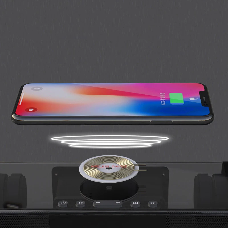 CLAITE беспроводной зарядки bluetooth динамик Саундбар с пультом дистанционного управления сигнализации Colock светодиодный дисплей домашний кинотеатр Sensurround