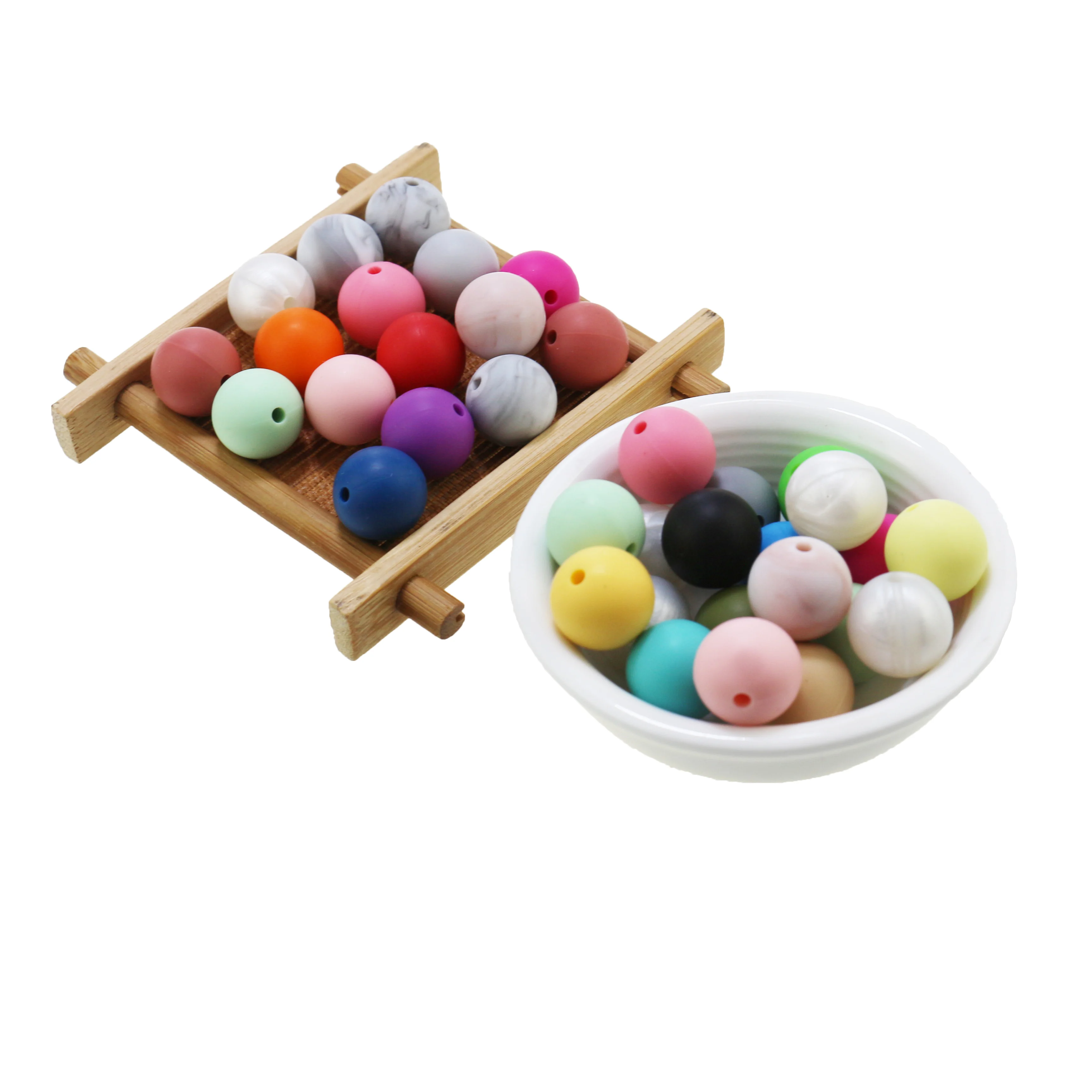 Силиконовые Бусины Φ 100PC Детский Прорезыватель для зубов 15 мм круглые бусины