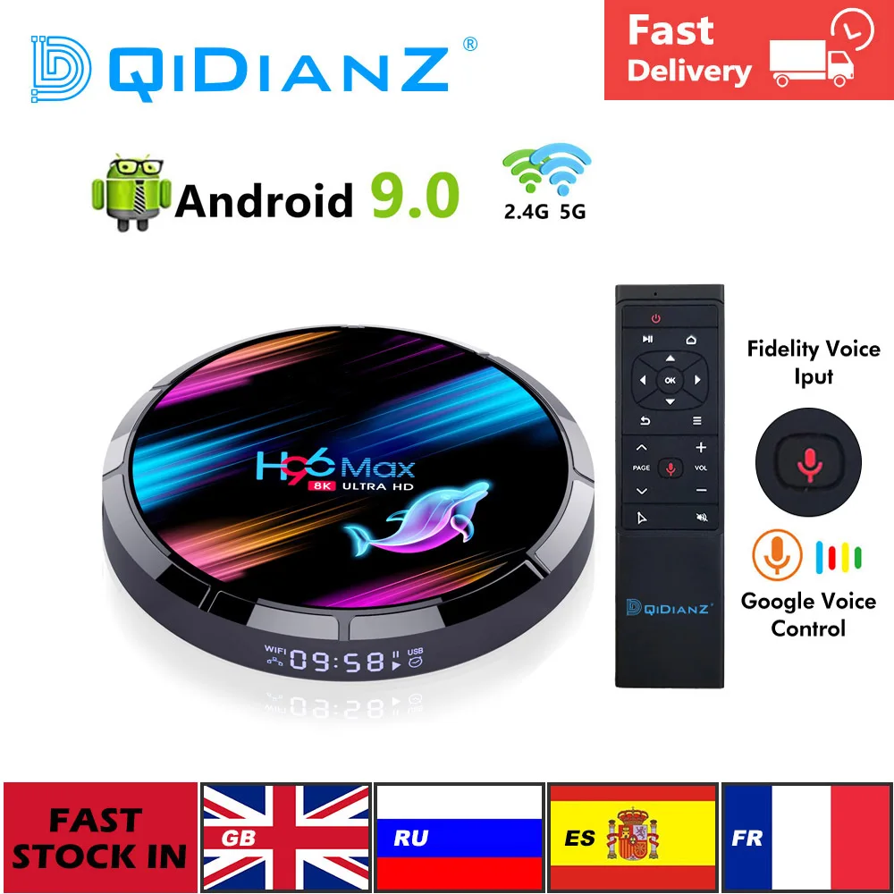 Smart TV Box H96MAX X3 Android 9 0 Amlogic S905X3 2 4G/5G Wi Fi BT4.0 8K медиа проигрыватель Google H96 MAX Декодер