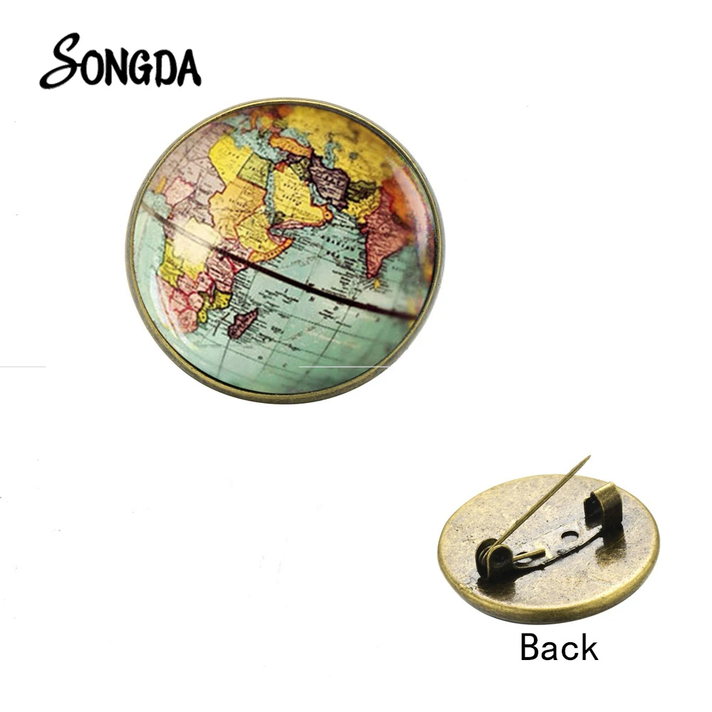 Винтажные броши в виде карты мира путешествия города для женщин и мужчин Карта
