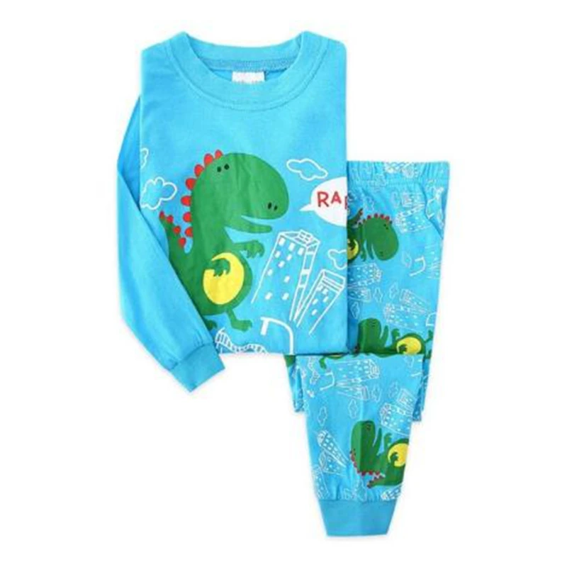 

Новинка, весенне-осенняя одежда для сна с динозавром, хлопковая Детская Пижама с мультяшным рисунком, детская одежда для сна, одежда для отд...