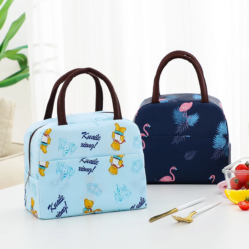 Изоляционная сумка для ланча QQD женщин портативный вместительный Ланч бокс