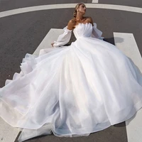backless wedding dresses ball gown strapless organza boho puffy dubai arabic wedding gown bridal dress vestido de noiva