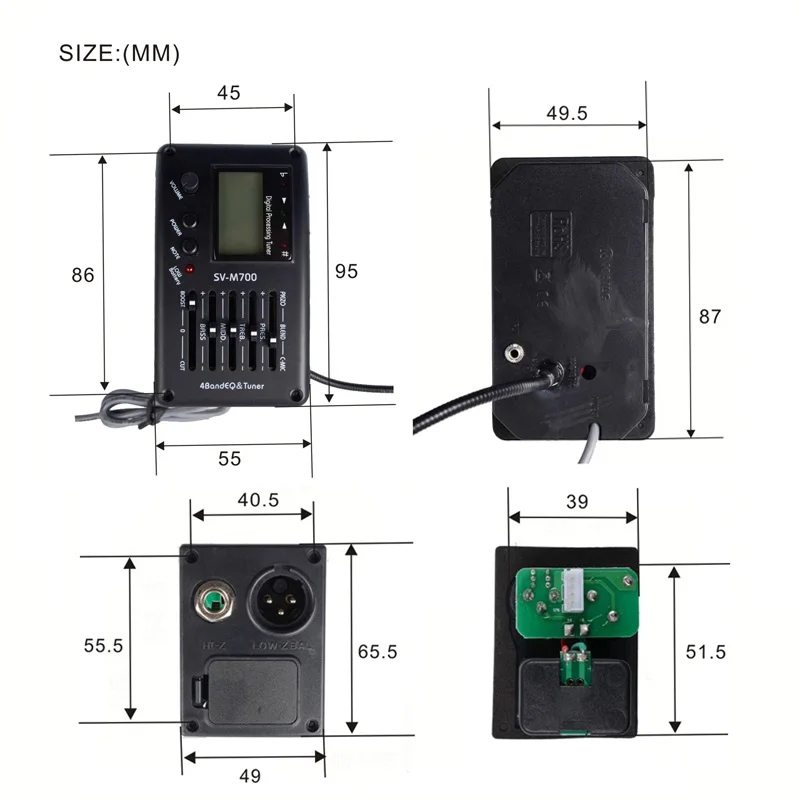 

Black Acoustic Guitar 4-Band Pickup Amplifier Equalizer With Microphone With Tuning For Folk Guitar Pickups Instrument Parts