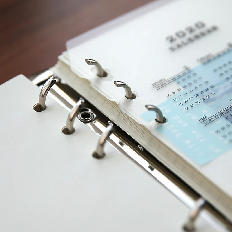 2020 год календарь делитель 6 отверстий прозрачный ПП ноутбук индексный