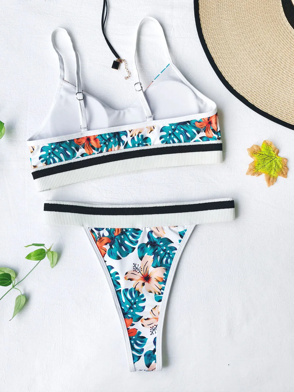 

Sexy Print Splicing High Waist Bikini Female Swimsuit Women Swimwear Two-pieces Bikini set Bather Bathing Suit Swim Lady