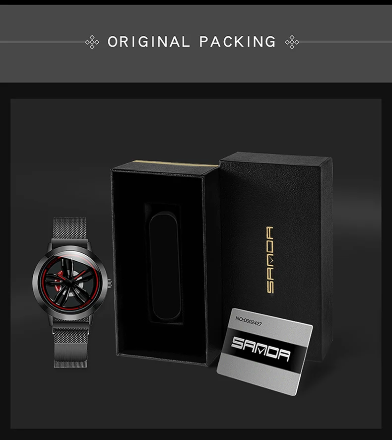 Часы наручные SANDA мужские с линзами роскошные брендовые ультратонкие деловые