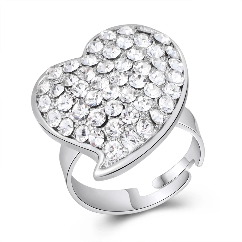 Новые модные обручальные кольца с кристаллами в форме сердца Лидер продаж