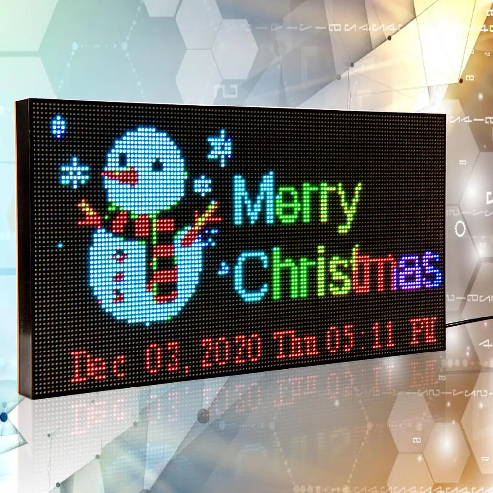

P3 LED Ad Display Board, 38.7x19.6cm, RGB, Full Color, WiFi, SMD Programmable Message, Business Advertising LED Display
