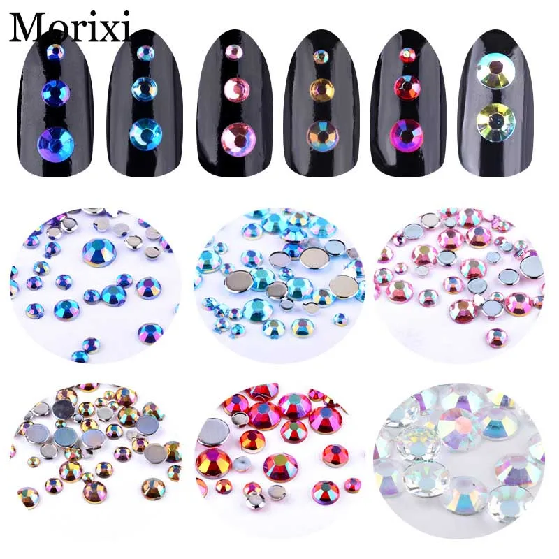 Разы для дизайна ногтей Хамелеон разы разные размеры Радуга AB Кристалл камень с