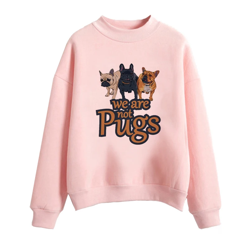 Французский бульдог Kawaii толстовки Толстовка розовый принт Harajuku уличная мода