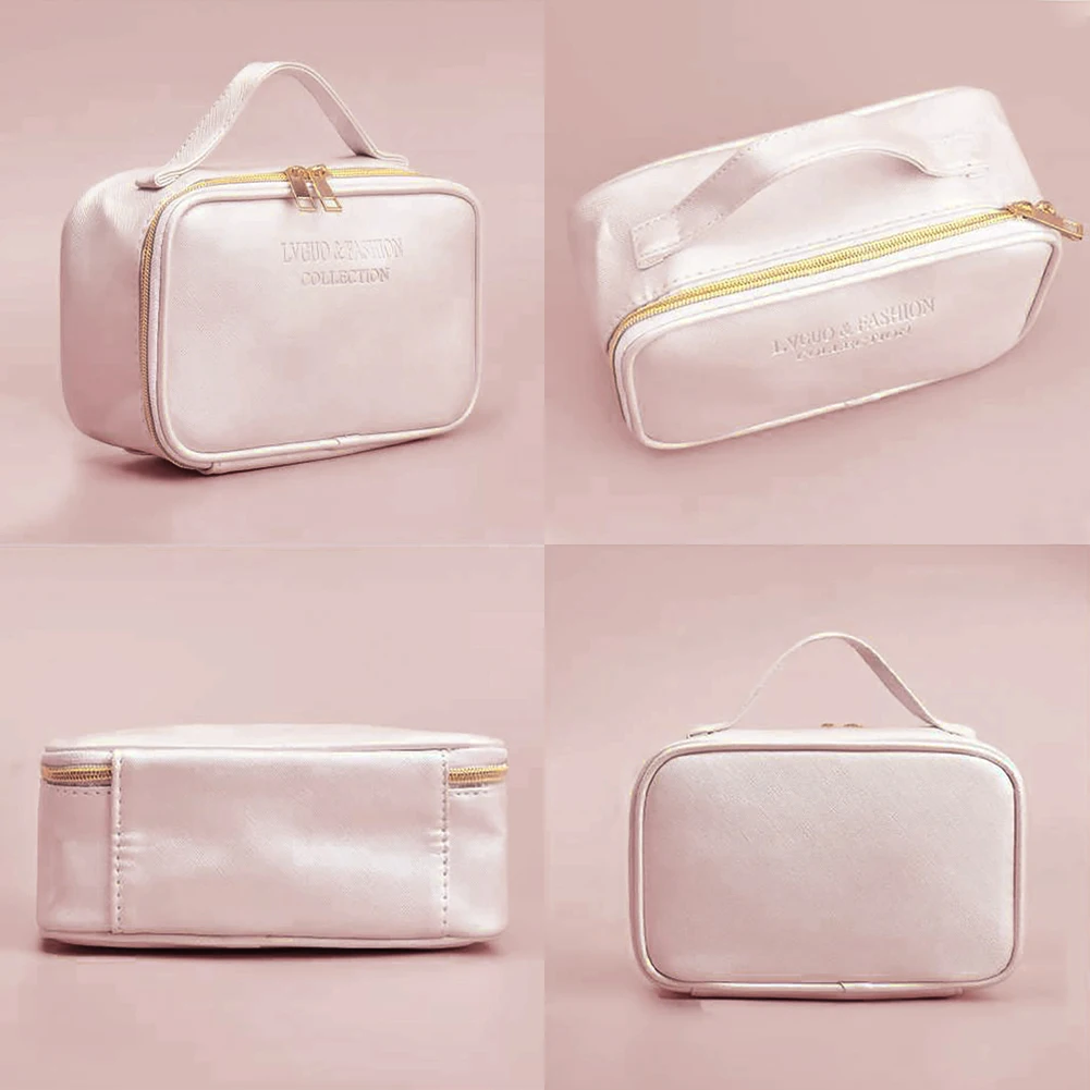 

Women Pouch With Zipper Cosmetic Bag Storage Organizer Toiletry Lipsticks Portable Large Capacity For Travel Makeup Brush Home