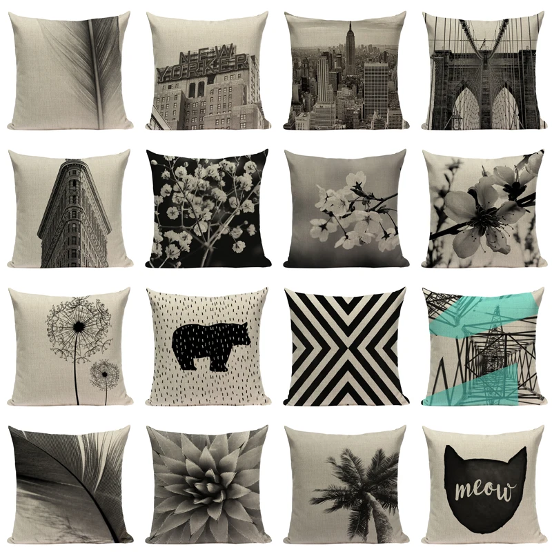 Чехол для подушки в простом стиле декоративные медитации с геометрическим