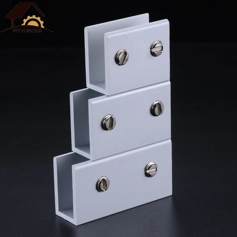 

Myhomera Glass Clamps Glass Support for 10/12/18/20mm Glass Clips Board Shelves Holder Corner Bracket Clamp Aluminum 6 Sizes