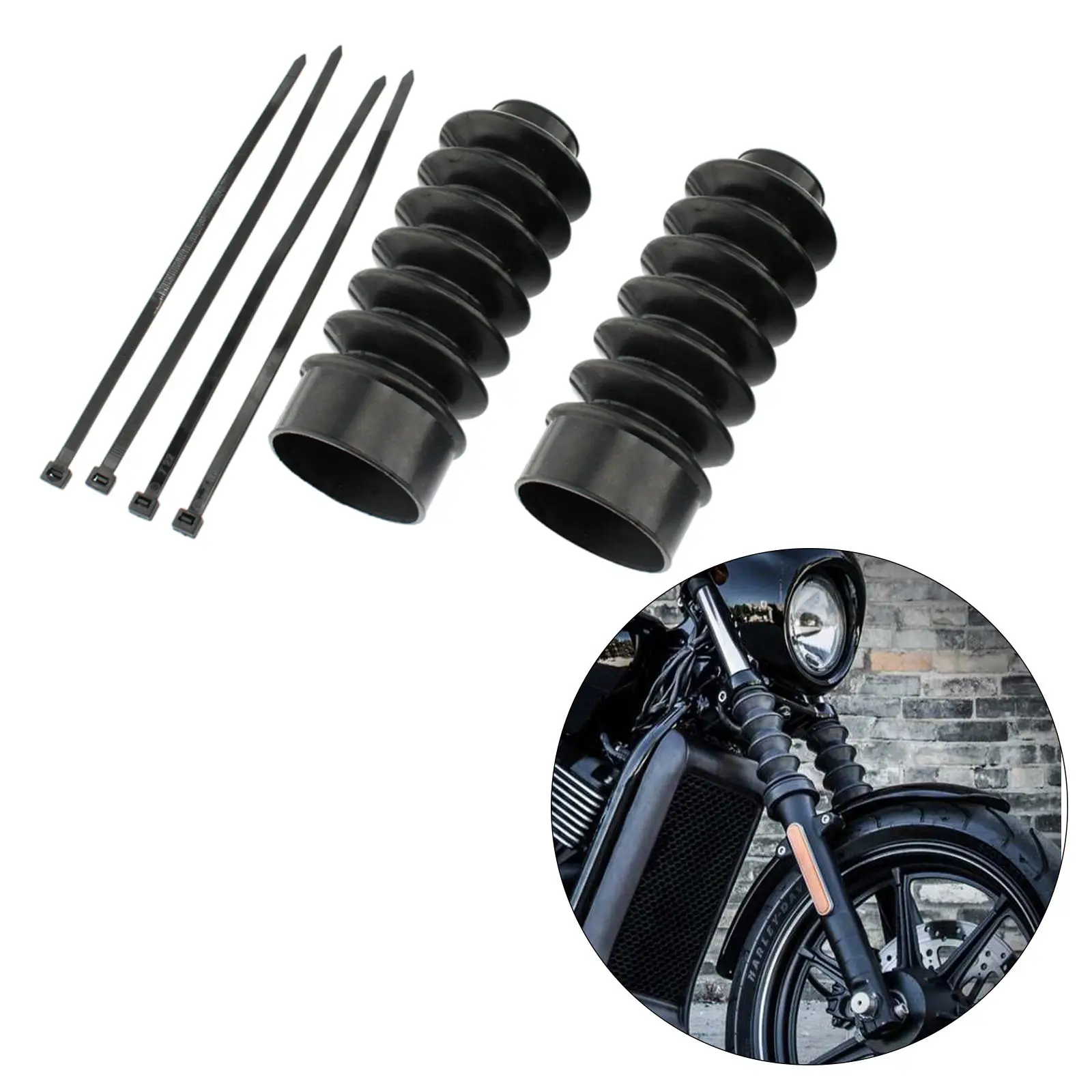 Front Fork Cover Gaiters Dust with 39mm Fit for Harley Davidson XL 1973-up FX XL883 XL1200 | Автомобили и мотоциклы