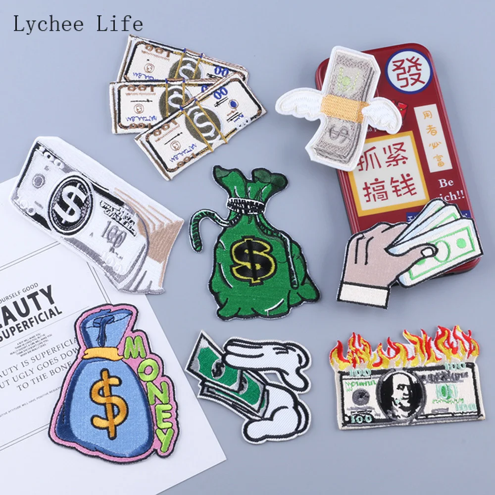 

Lychee Life 8 шт./лот нашивки с вышивкой в виде долларов США нашивки для одежды нашивки с утюгом на одежду аппликация куртка джинсы нашивка