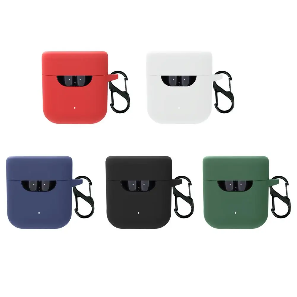 

For QCY T12S Case Cute Silicone Earphones Cover With Keychain Protective Non-slip Protection Cases Covers For QCY T 12s Cover