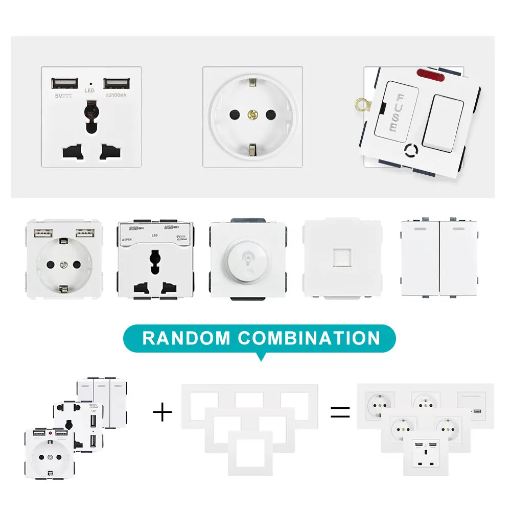 Розетка электрическая заземленная с гнездом для телевизора 16 А 146 х86