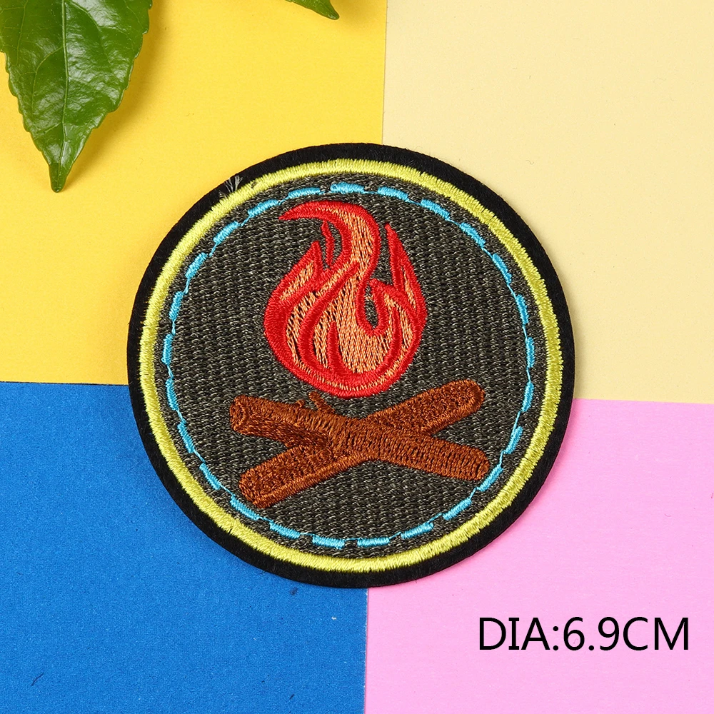 Круглая вышивка с американским орлом масляная живопись патчи хризантемой