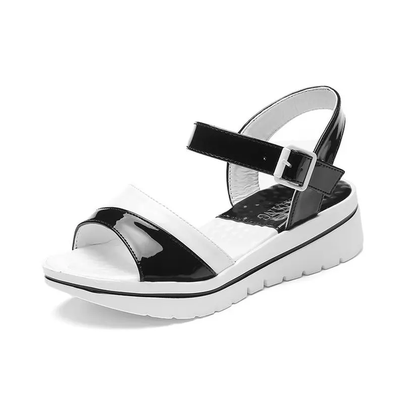 

2018 Summer Gladiator Women Sandals Open Top Wedges Buckle Sandals Shoes Ankle Strap Zapatos Mujer Sandalias