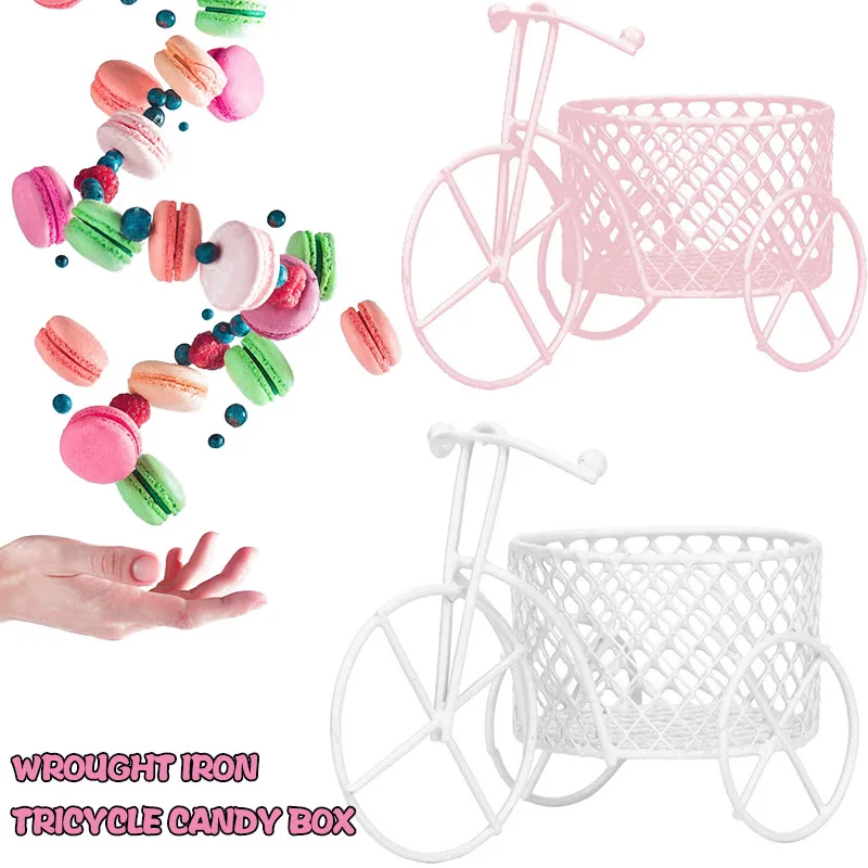 

Tricycle Shape Candy Box Creative Exquisite Gift Metal Snacks Candy Cart Candy Rack Festival Ornamen Home Decor Makeup Puff Rack