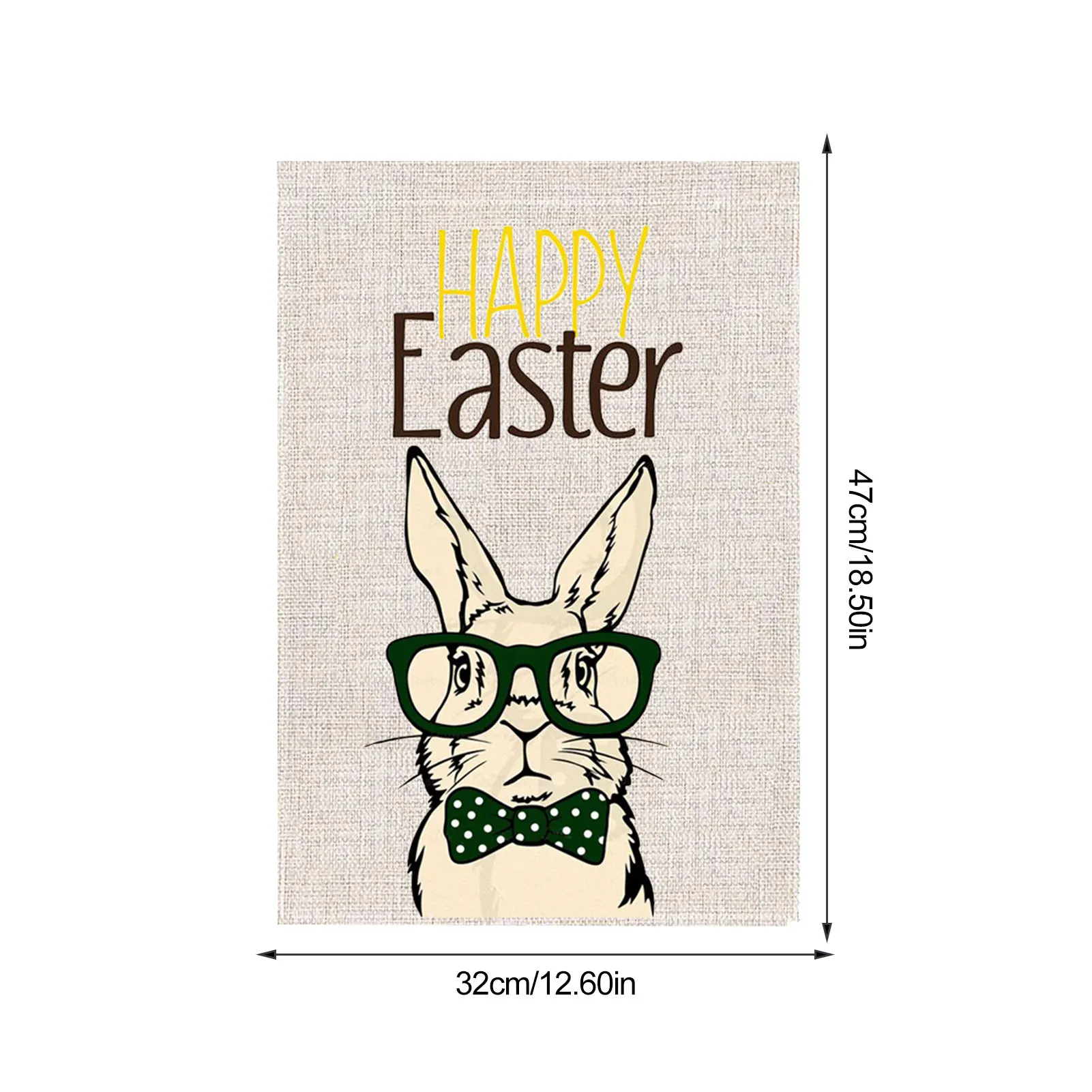 

1pc Easter Party Decoration Garden Flag Rabbit Festival Decor Without Flagpole Eggs Print Double Sided Banner