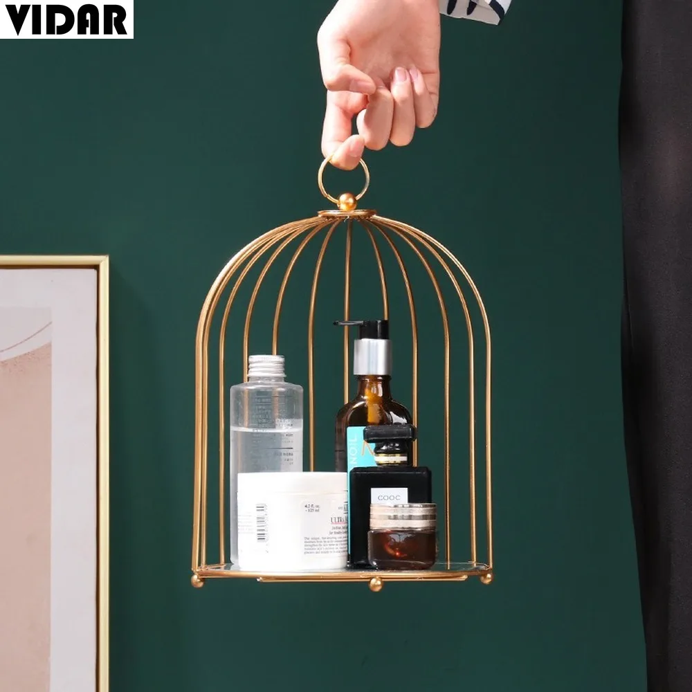 VIDAR нордическая Минималистичная кованая железная Золотая птичья клетка