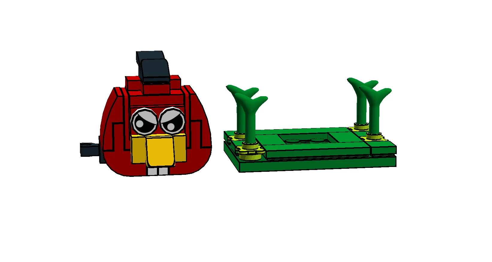 

2019 New arrive Creative desktop ornaments red birds brickheadz Cute small gift blocks assembled Original MOC works