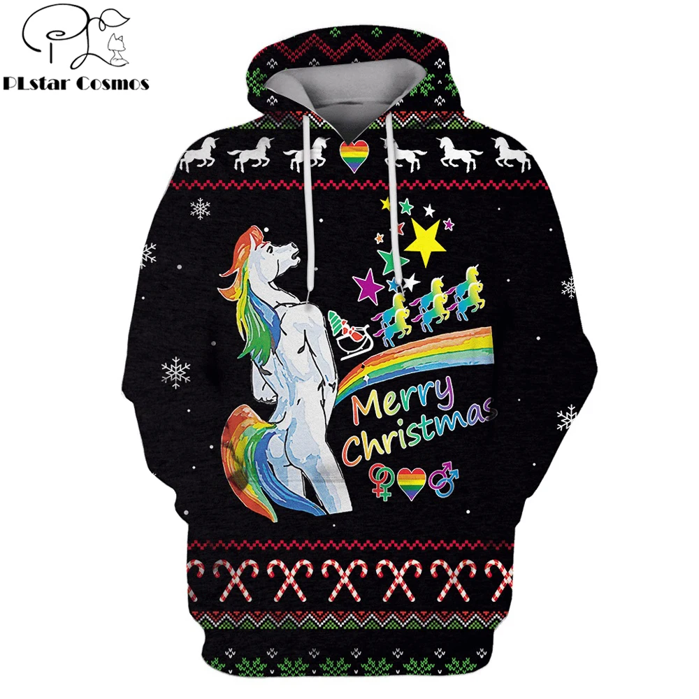 Новинка 2019 модные мужские толстовки с капюшоном на Рождество худи 3D принтом