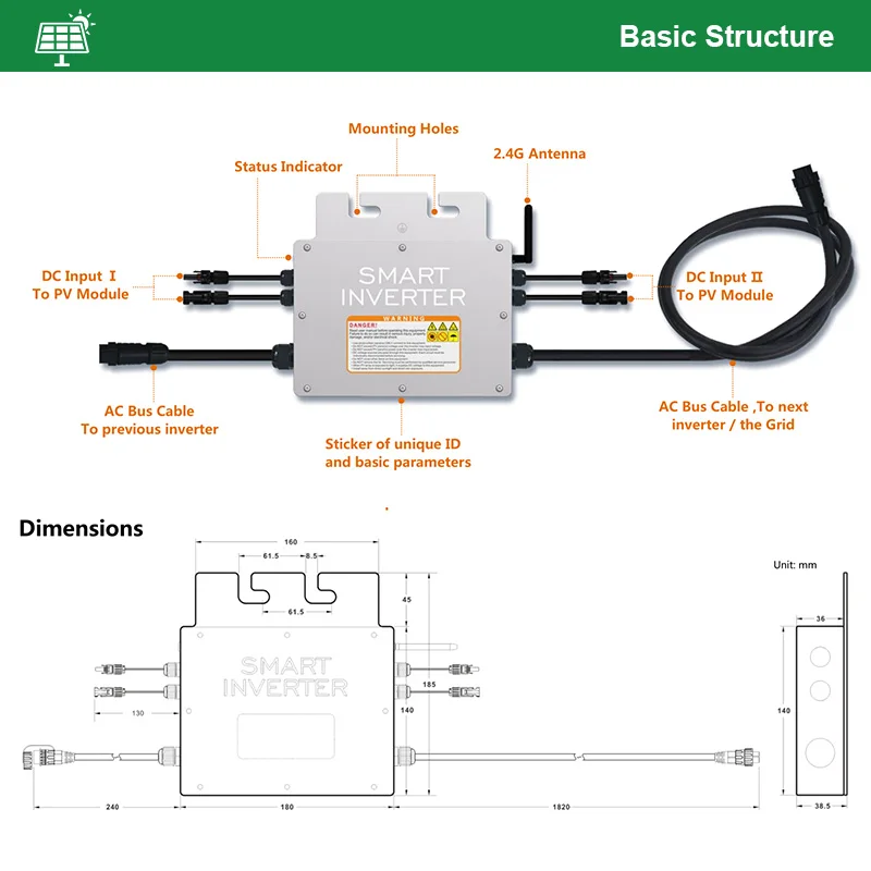 600W Waterproof Grid Tie Inverter MPPT Pure Sine Wave DC18-50V Input AC120/230V Output Micro for 30V 36V Solar Panel | Обустройство